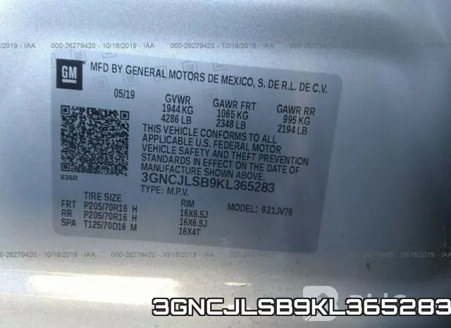 3GNCJLSB9KL365283 фото 10