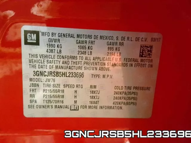 3GNCJRSB5HL233696 фото 2