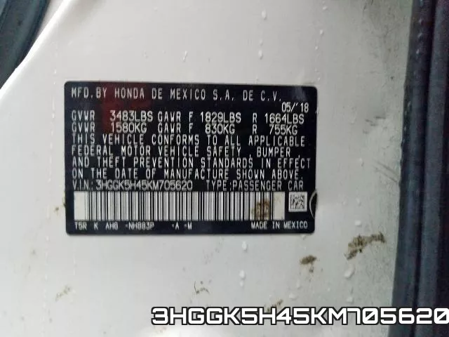 3HGGK5H45KM705620 фото 2