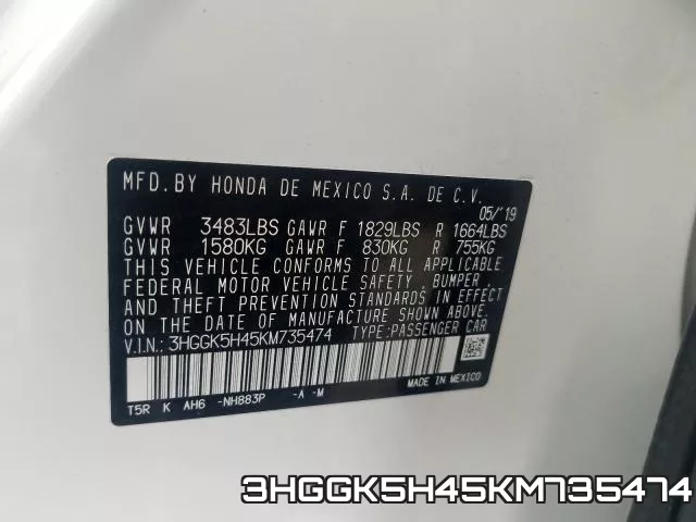 3HGGK5H45KM735474 фото 2