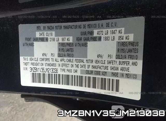 3MZBN1V35JM213038 фото 10