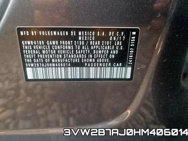 3VW2B7AJ0HM406014 фото 2