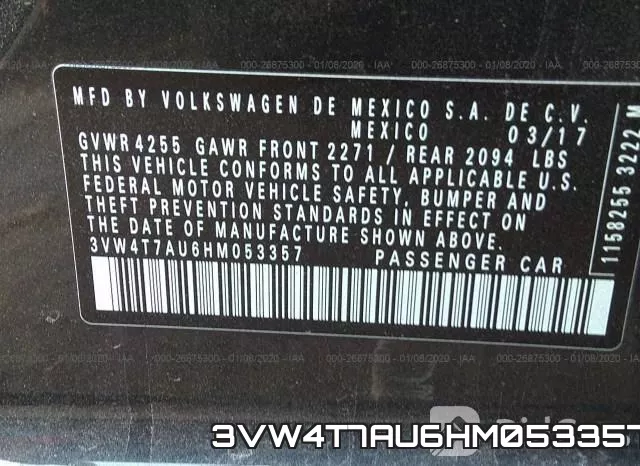 3VW4T7AU6HM053357 фото 10