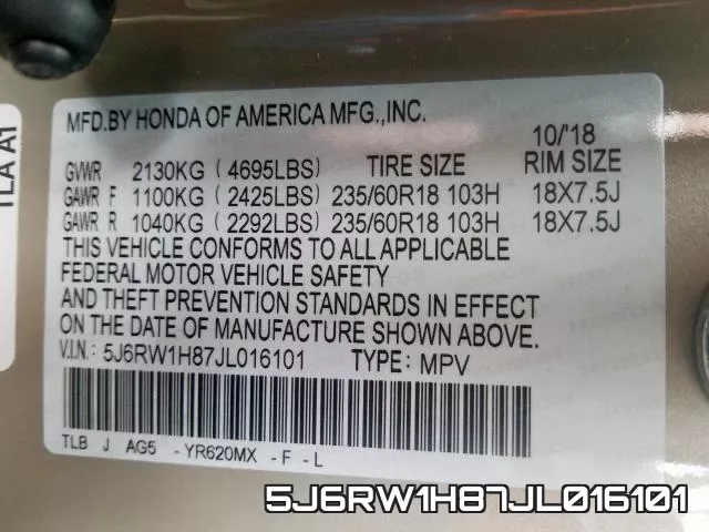 5J6RW1H87JL016101 фото 2