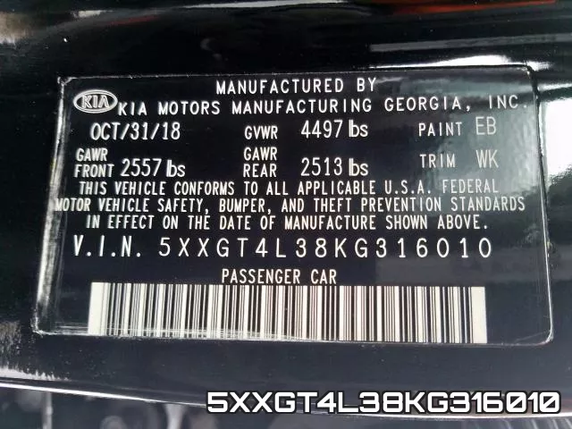 5XXGT4L38KG316010 фото 2