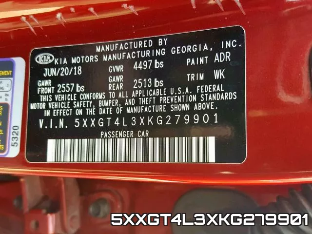 5XXGT4L3XKG279901 фото 2