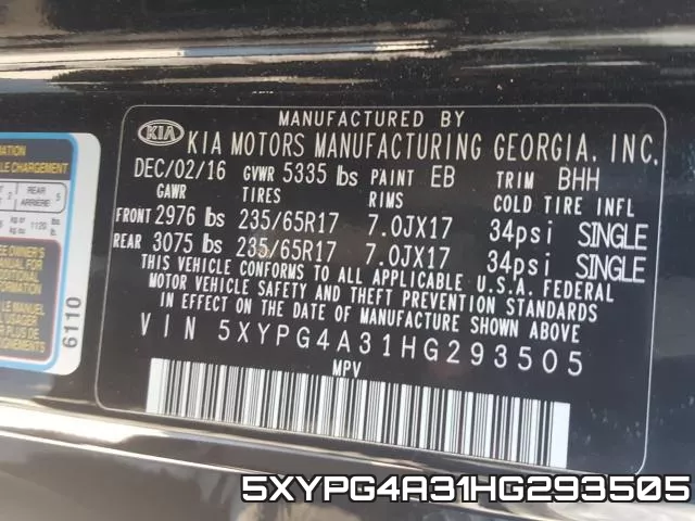 5XYPG4A31HG293505 фото 2