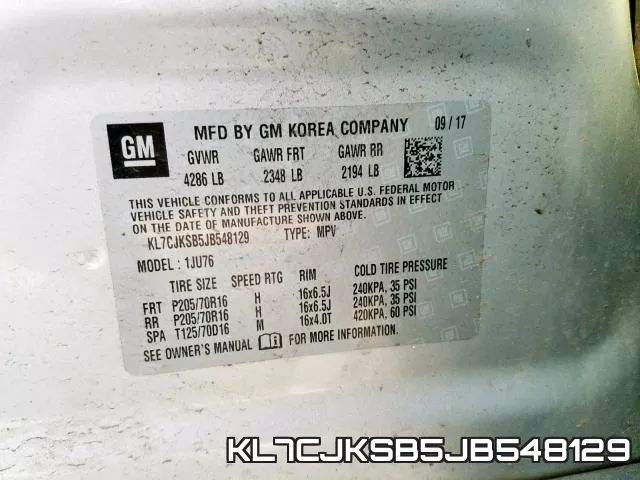 KL7CJKSB5JB548129 фото 2