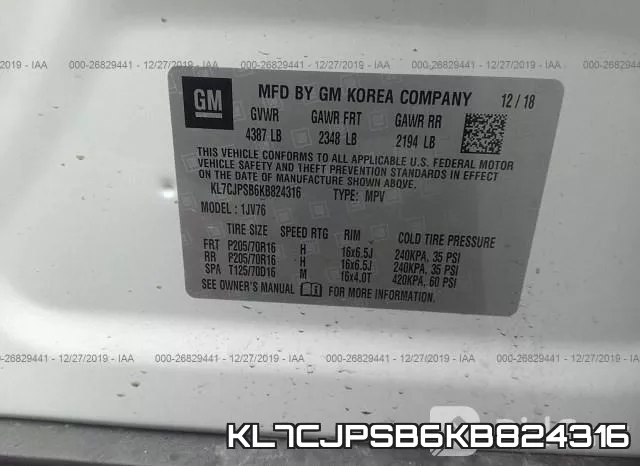 KL7CJPSB6KB824316 фото 10