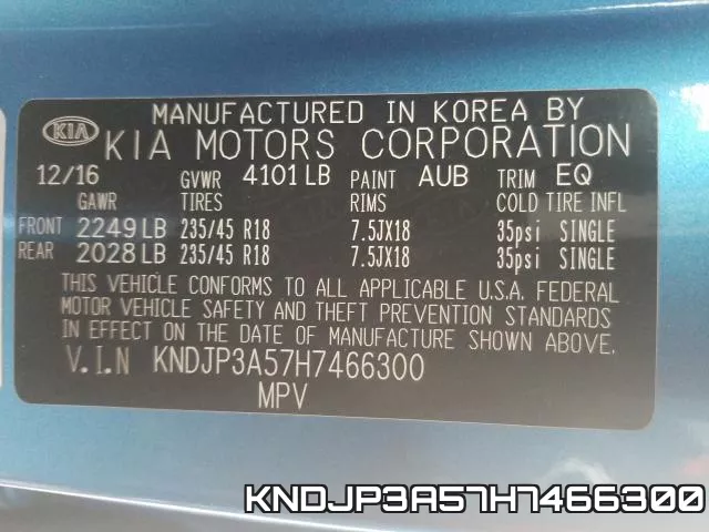 KNDJP3A57H7466300 фото 2