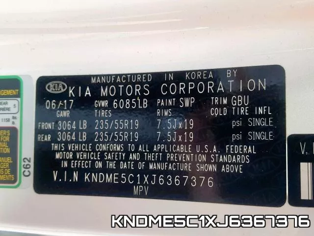 KNDME5C1XJ6367376 фото 2