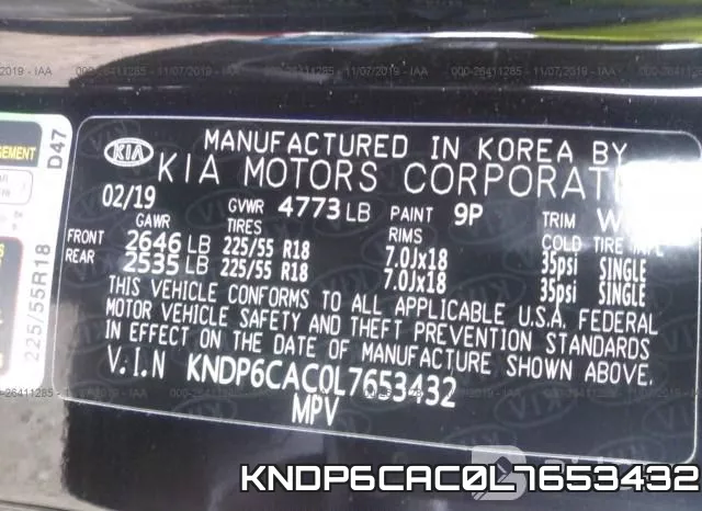 KNDP6CAC0L7653432 фото 10