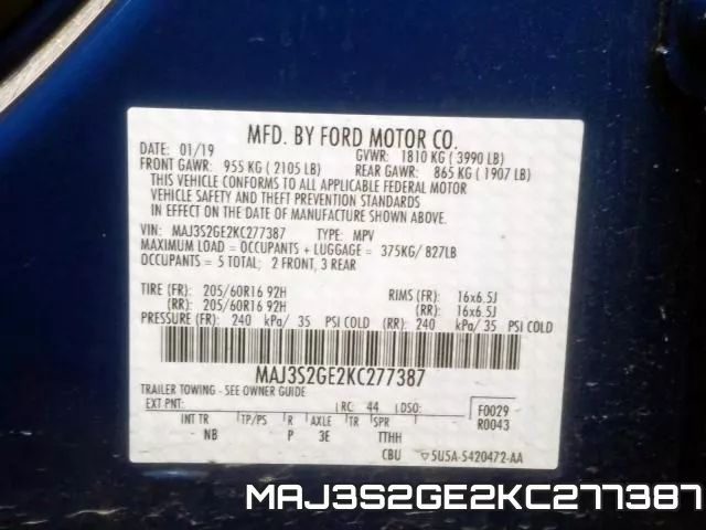 MAJ3S2GE2KC277387 фото 2