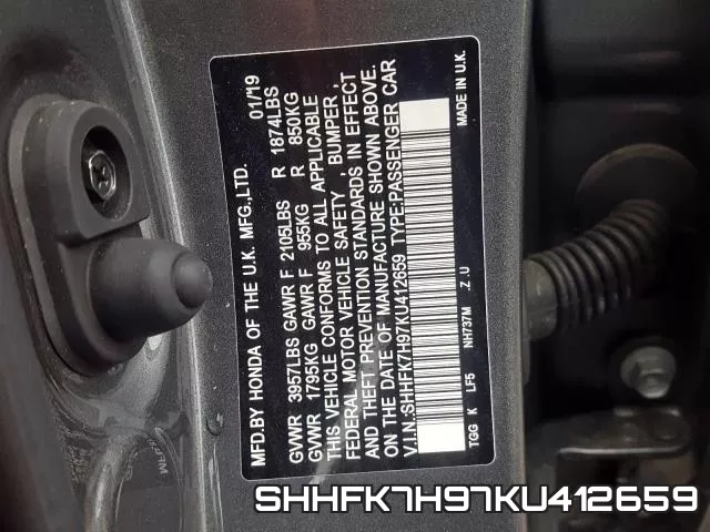 SHHFK7H97KU412659 фото 2