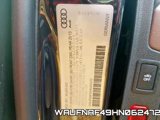 WAUFNAF49HN062472 фото 2