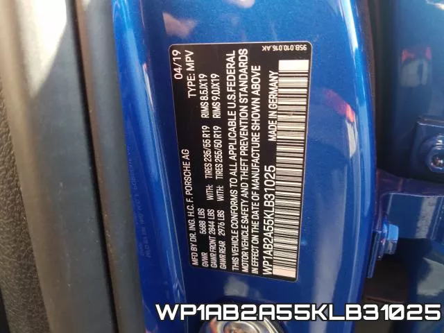 WP1AB2A55KLB31025 фото 2