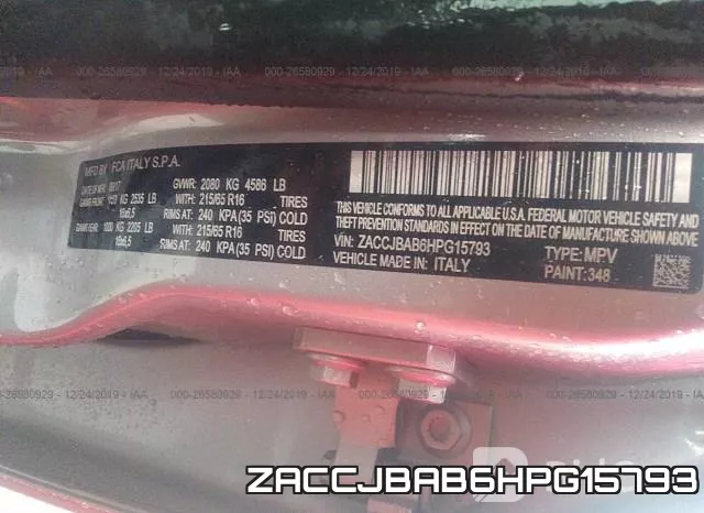ZACCJBAB6HPG15793 фото 10