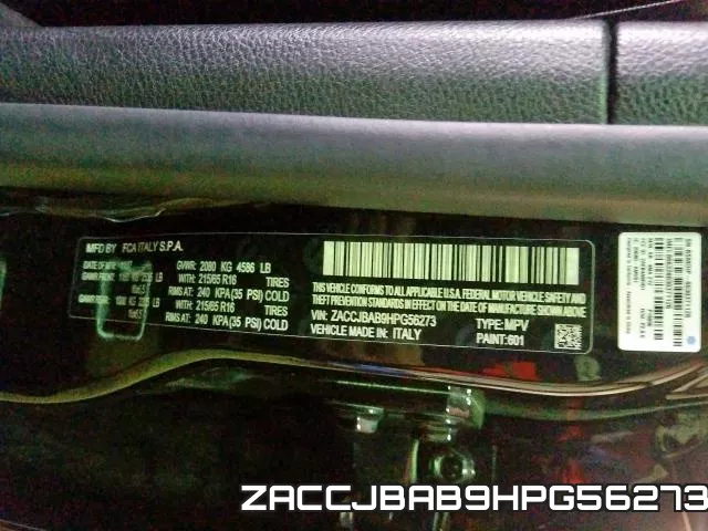 ZACCJBAB9HPG56273 фото 2