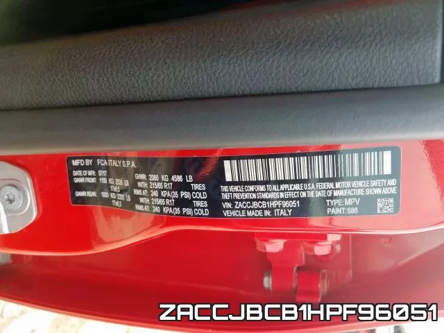 ZACCJBCB1HPF96051 фото 2