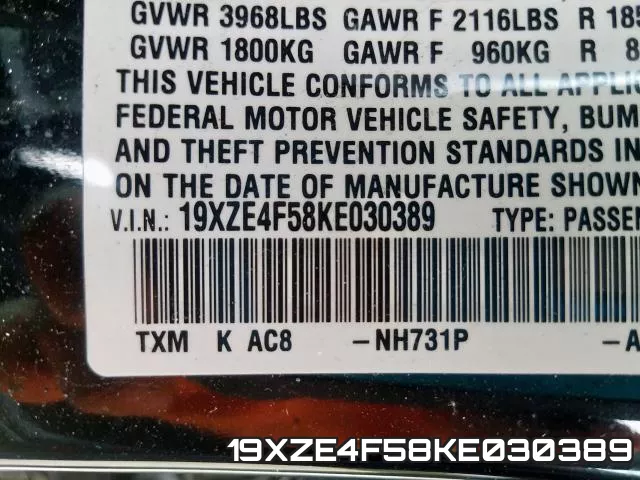 19XZE4F58KE030389 фото 2