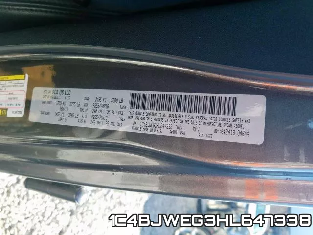 1C4BJWEG3HL647338 фото 2