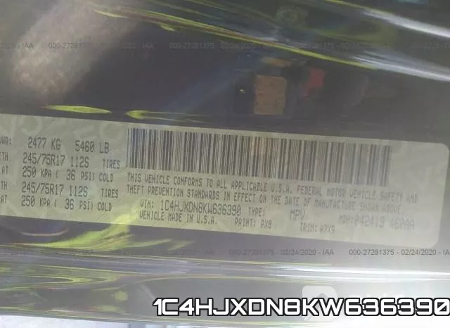 1C4HJXDN8KW636390 фото 10