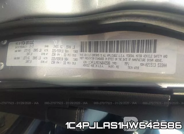 1C4PJLAS1HW642586 фото 10