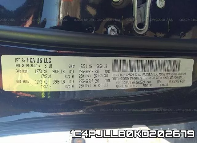 1C4PJLLB0KD202679 фото 10