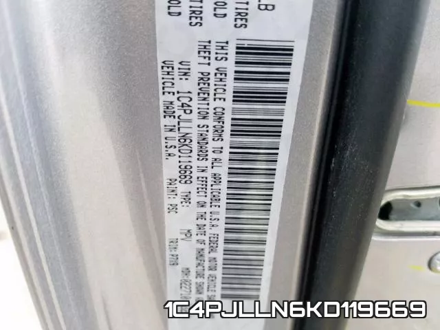1C4PJLLN6KD119669 фото 2
