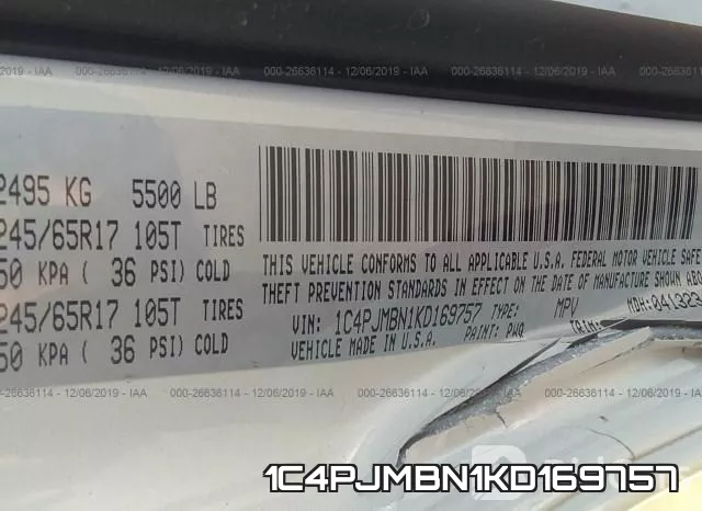 1C4PJMBN1KD169757 фото 10
