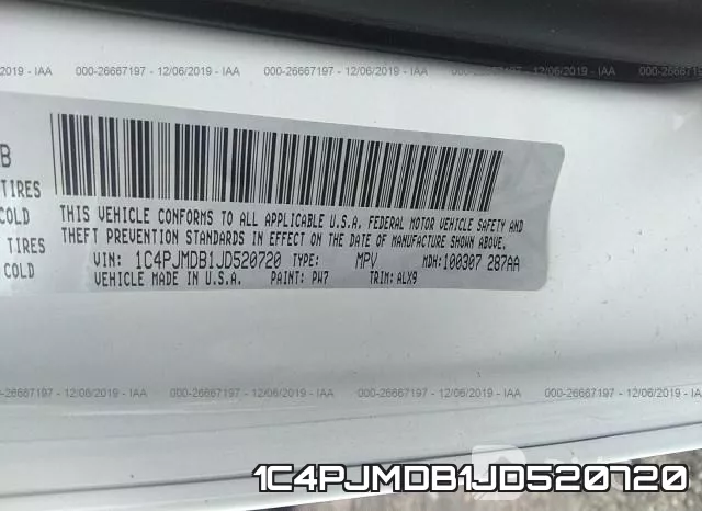 1C4PJMDB1JD520720 фото 10