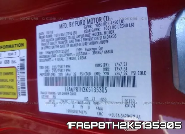 1FA6P8TH2K5135305 фото 10