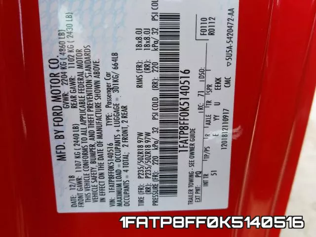 1FATP8FF0K5140516 фото 2