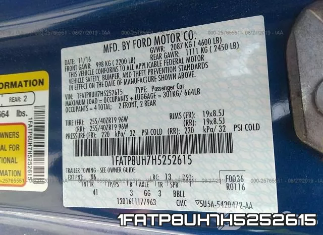 1FATP8UH7H5252615 фото 10