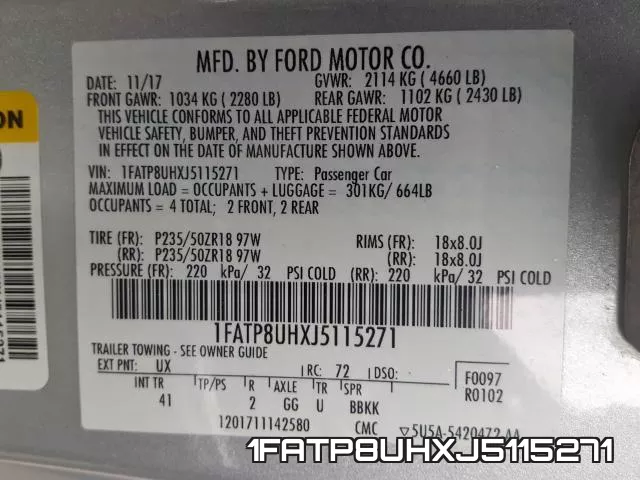 1FATP8UHXJ5115271 фото 2