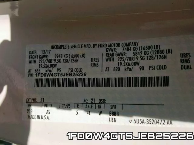 1FD0W4GT5JEB25226 фото 2