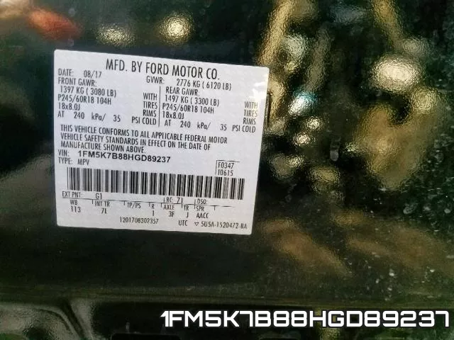 1FM5K7B88HGD89237 фото 2