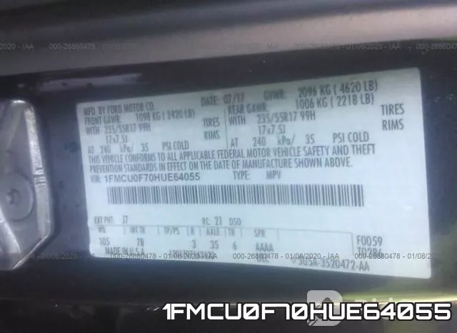 1FMCU0F70HUE64055 фото 10