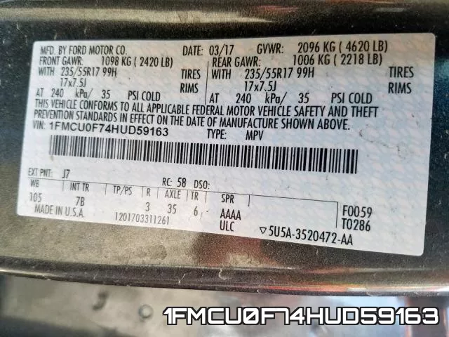 1FMCU0F74HUD59163 фото 10