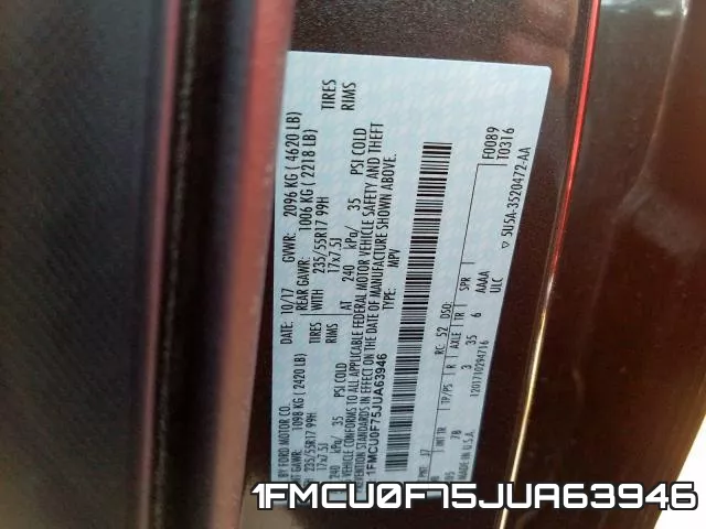 1FMCU0F75JUA63946 фото 2