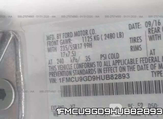 1FMCU9GD9HUB82893 фото 10