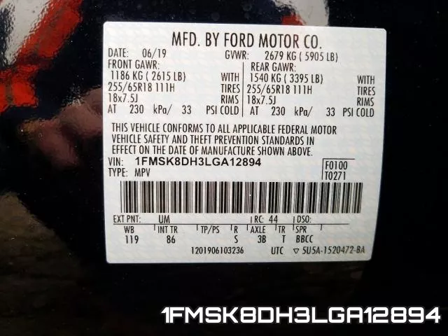 1FMSK8DH3LGA12894 фото 2