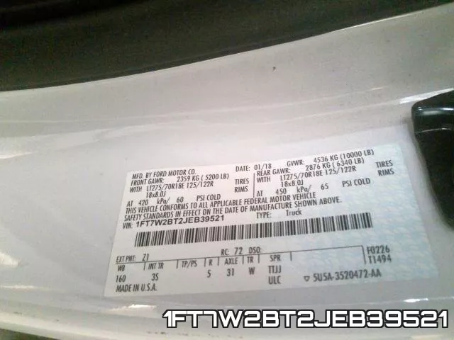 1FT7W2BT2JEB39521 фото 2