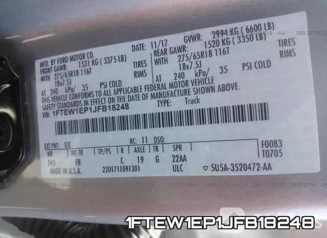 1FTEW1EP1JFB18248 фото 10