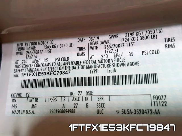 1FTFX1E53KFC79847 фото 2