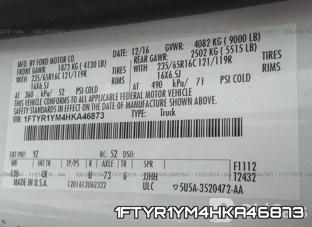 1FTYR1YM4HKA46873 фото 10