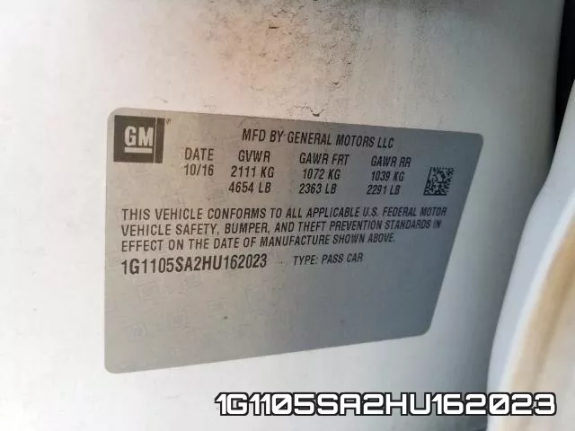 1G1105SA2HU162023 фото 2