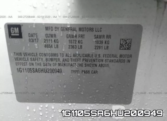 1G1105SA6HU200949 фото 10