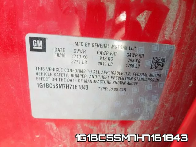 1G1BC5SM7H7161843 фото 2
