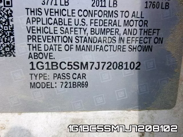 1G1BC5SM7J7208102 фото 2
